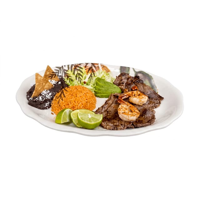Bistec Asado Camarones (Grilled Steak with Shrimp).