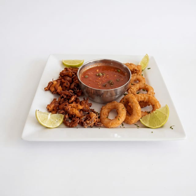 Calamar y Rodajas de Cebolla (Squid and Onion Slices).